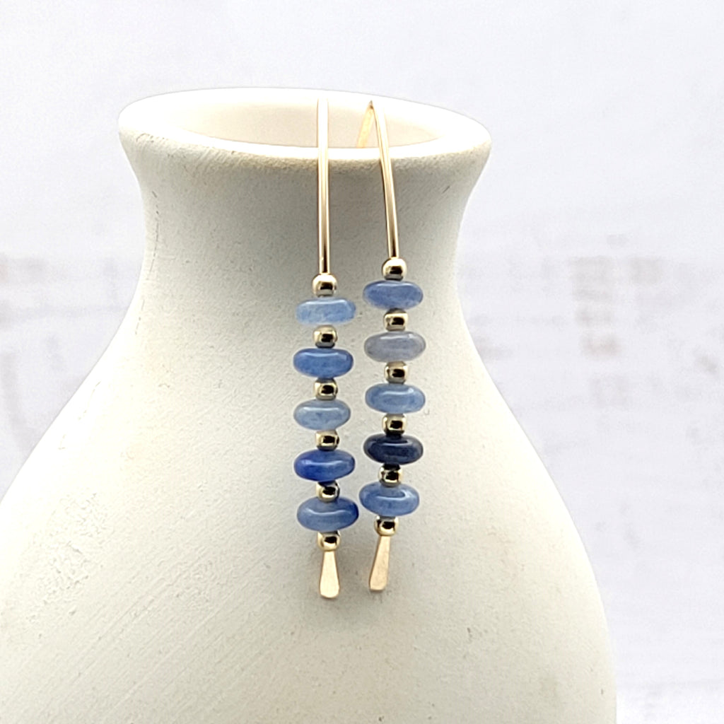 Wish - Gold & Blue Aventurine Earrings Bijou by SAM