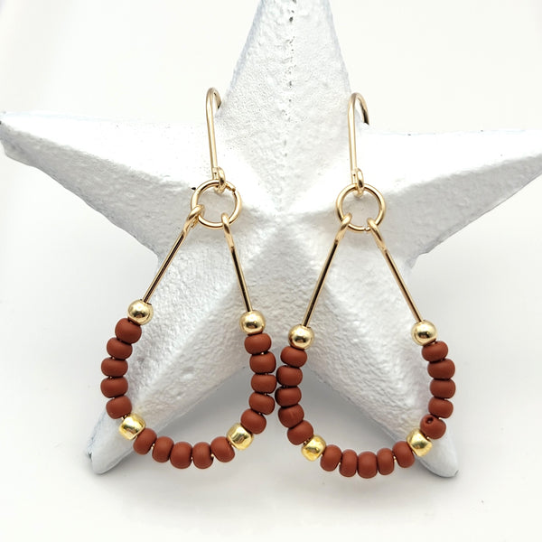 Lane - Gold & Burnt Sienna Earrings Bijou by SAM