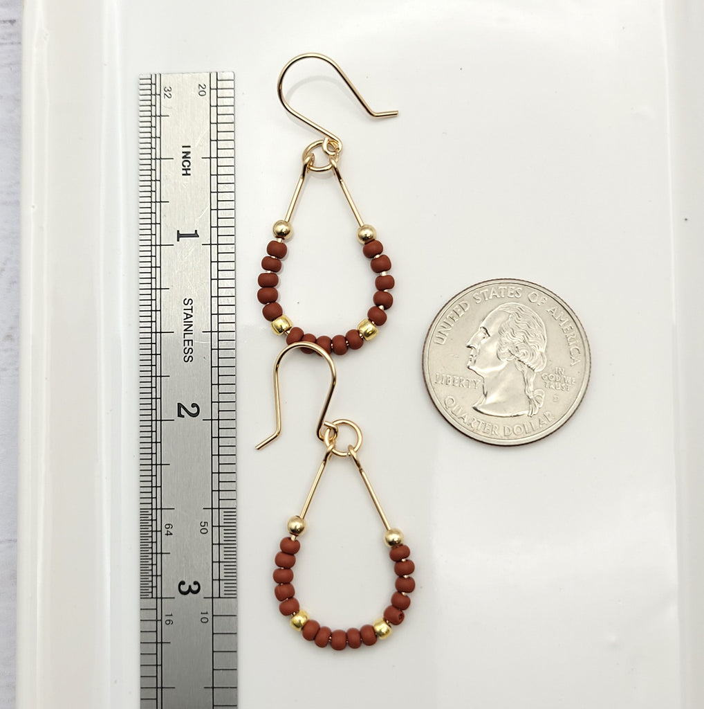 Lane - Gold & Burnt Sienna Earrings Bijou by SAM
