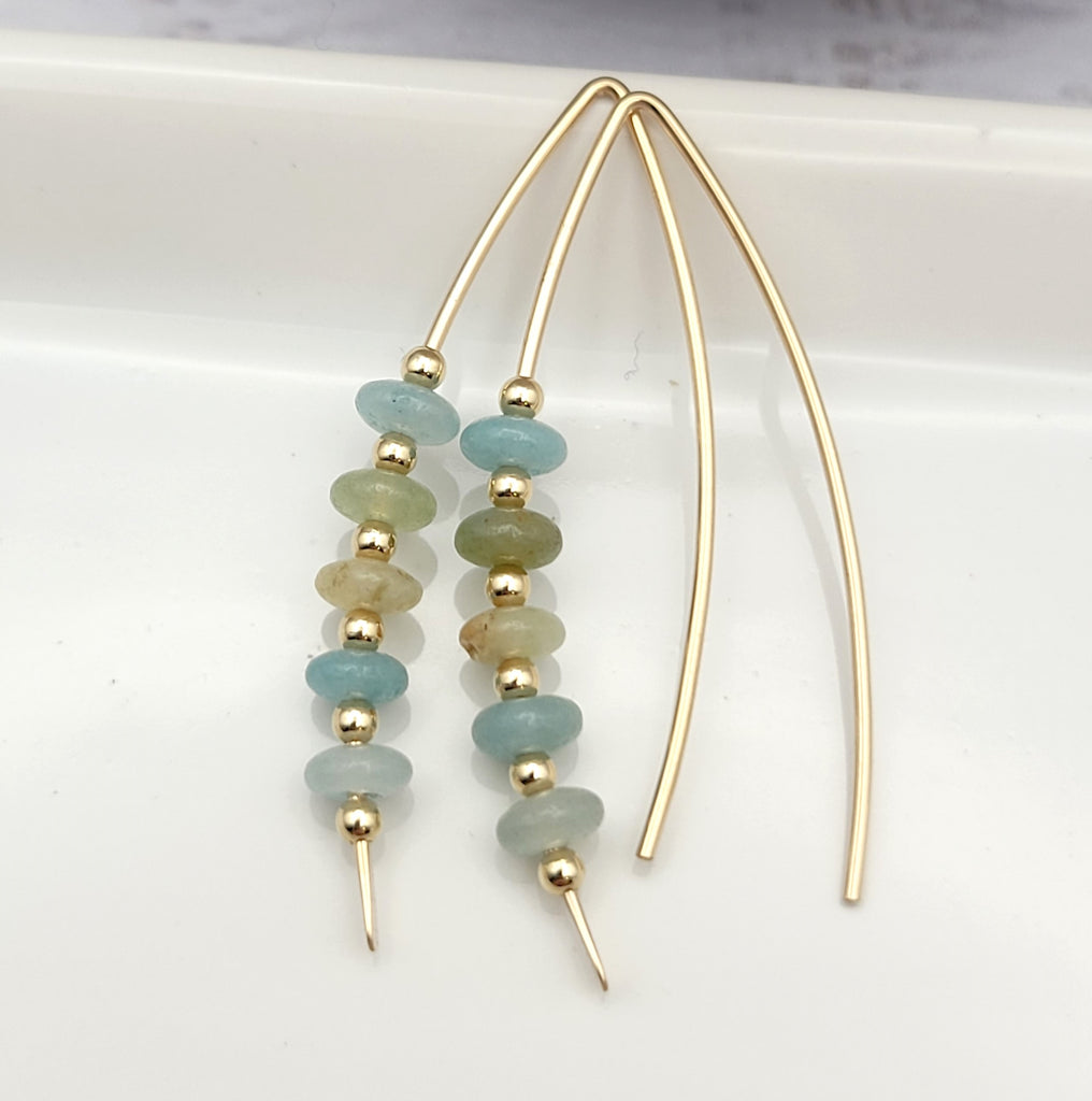 Wish - Gold & Amazonite Earrings Bijou by SAM