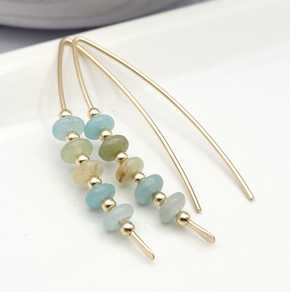 Wish - Gold & Amazonite Earrings Bijou by SAM