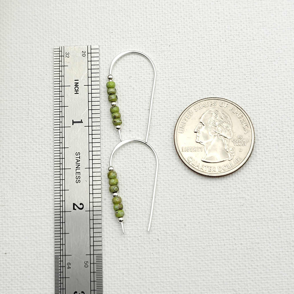 Cheval - Silver and Chartreuse Earrings Bijou by SAM