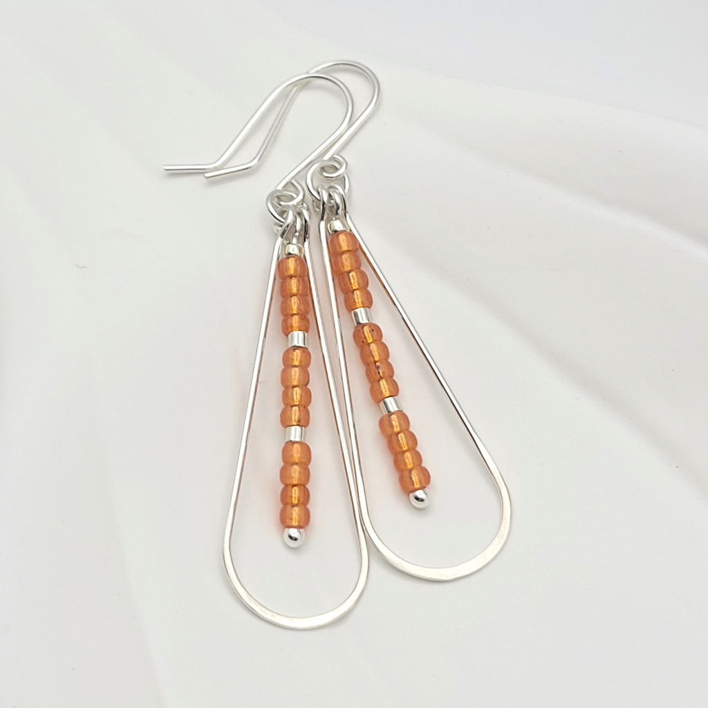 Harley - Silver & Orange Earrings Bijou by SAM