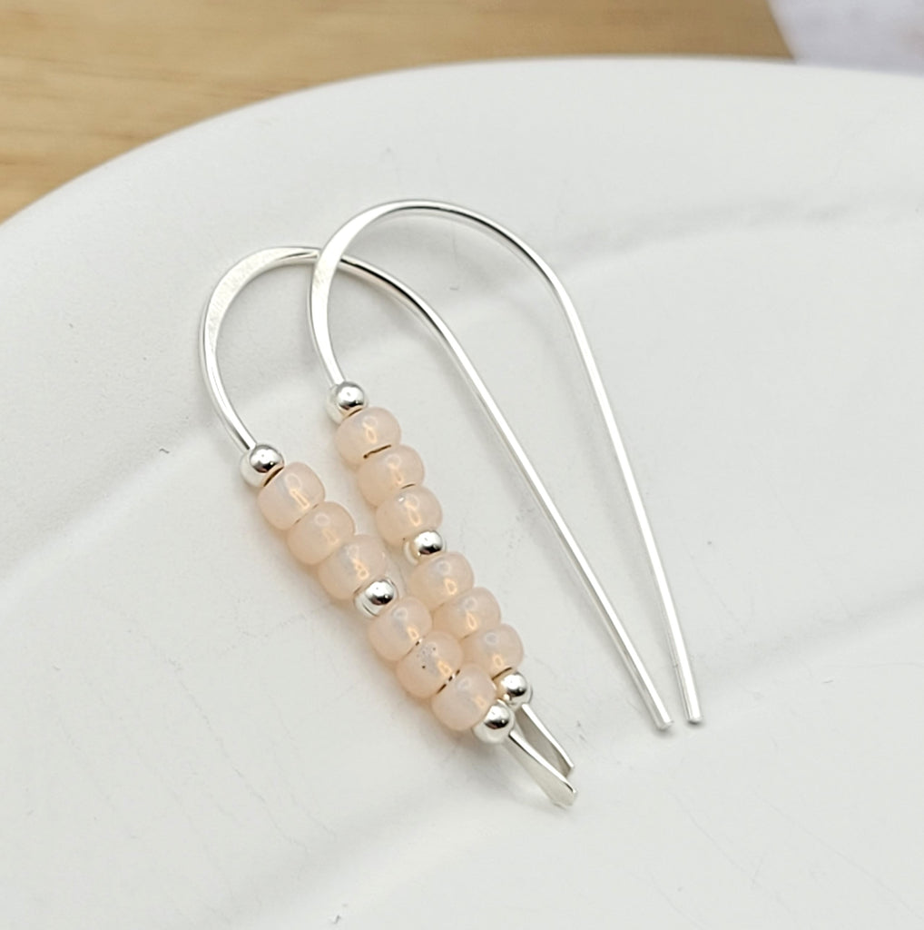 Cheval - Silver and Pale Pink Earrings Bijou by SAM