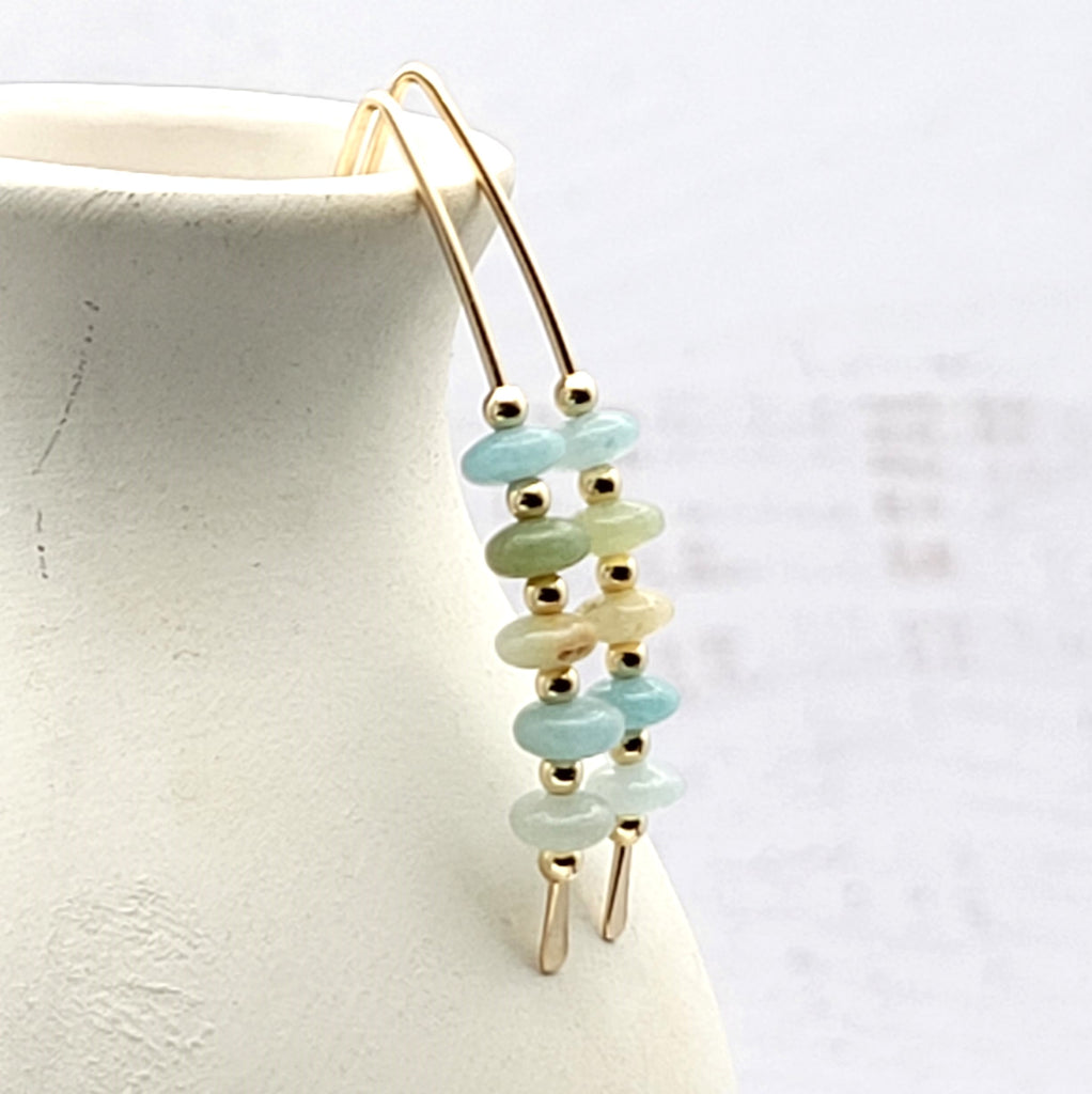 Wish - Gold & Amazonite Earrings Bijou by SAM