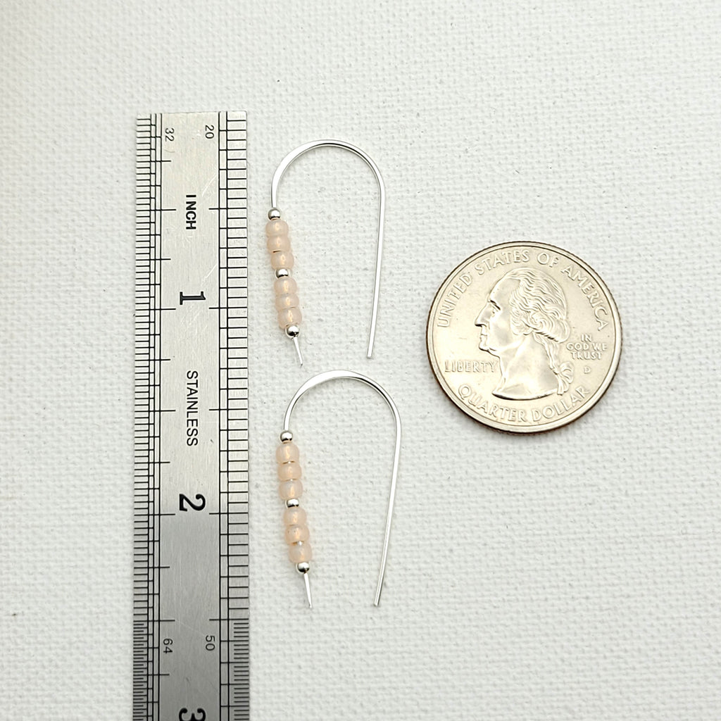 Cheval - Silver and Pale Pink Earrings Bijou by SAM