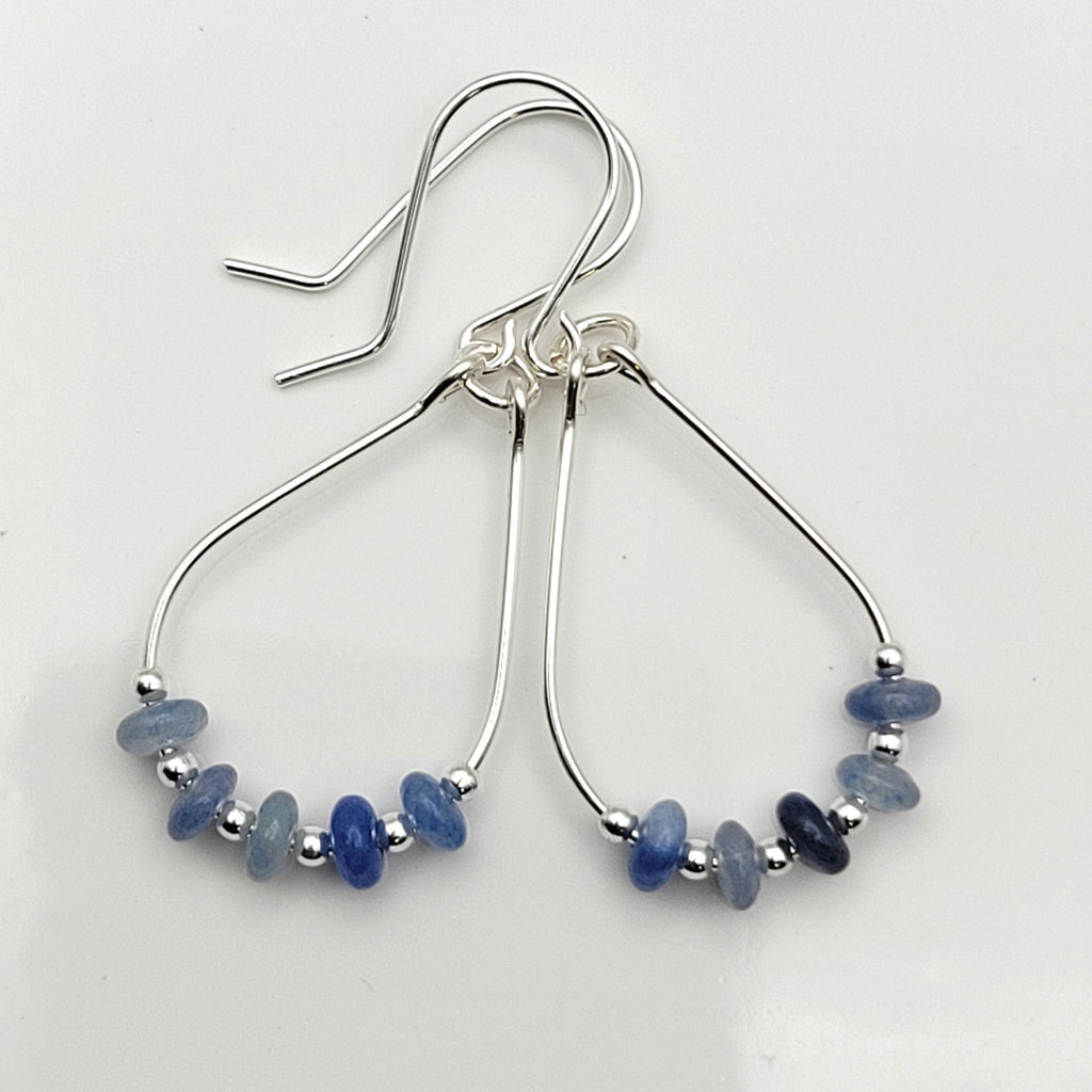 Lane - Silver & Blue Aventurine Earrings Bijou by SAM