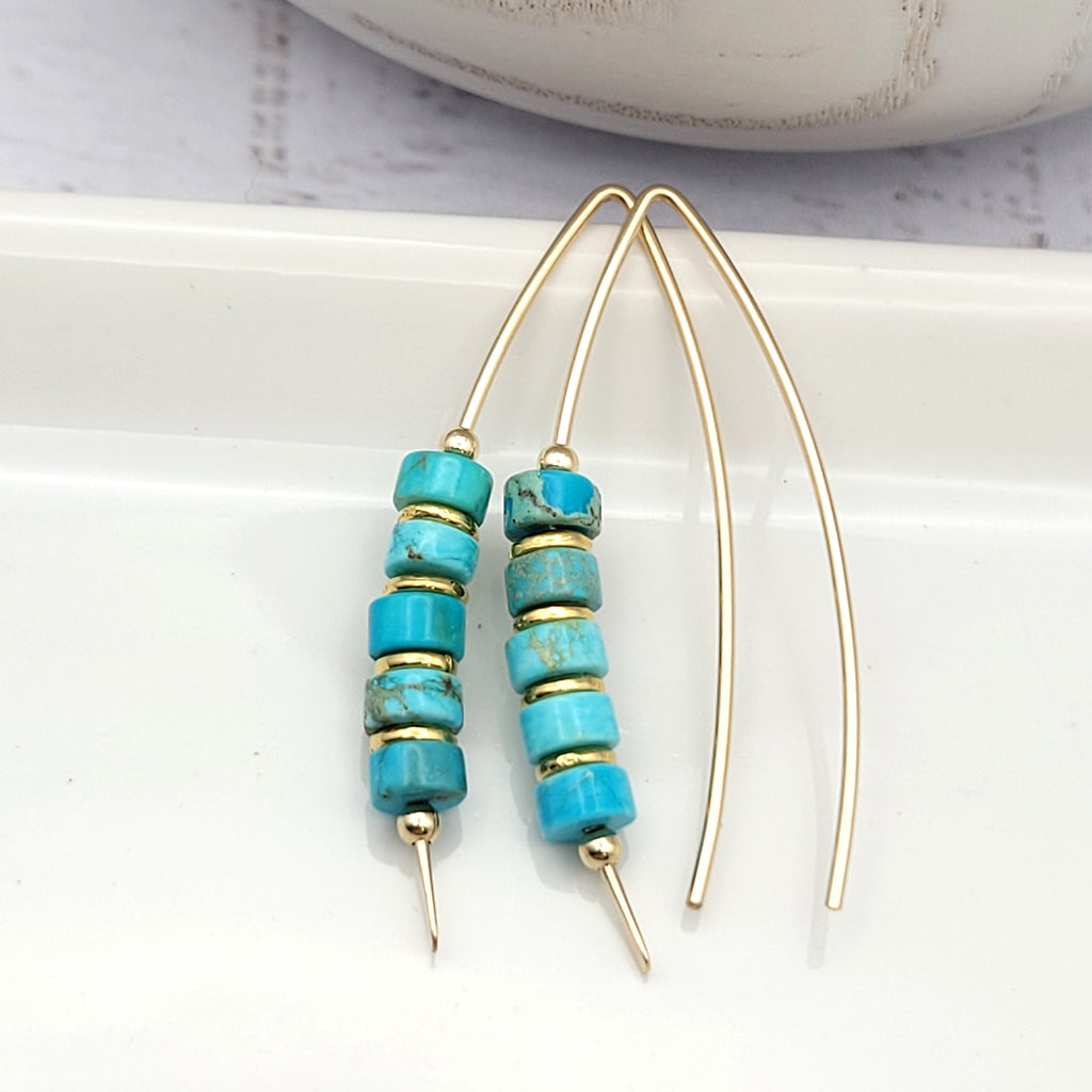 Wish - Gold & Turquoise Earrings Bijou by SAM