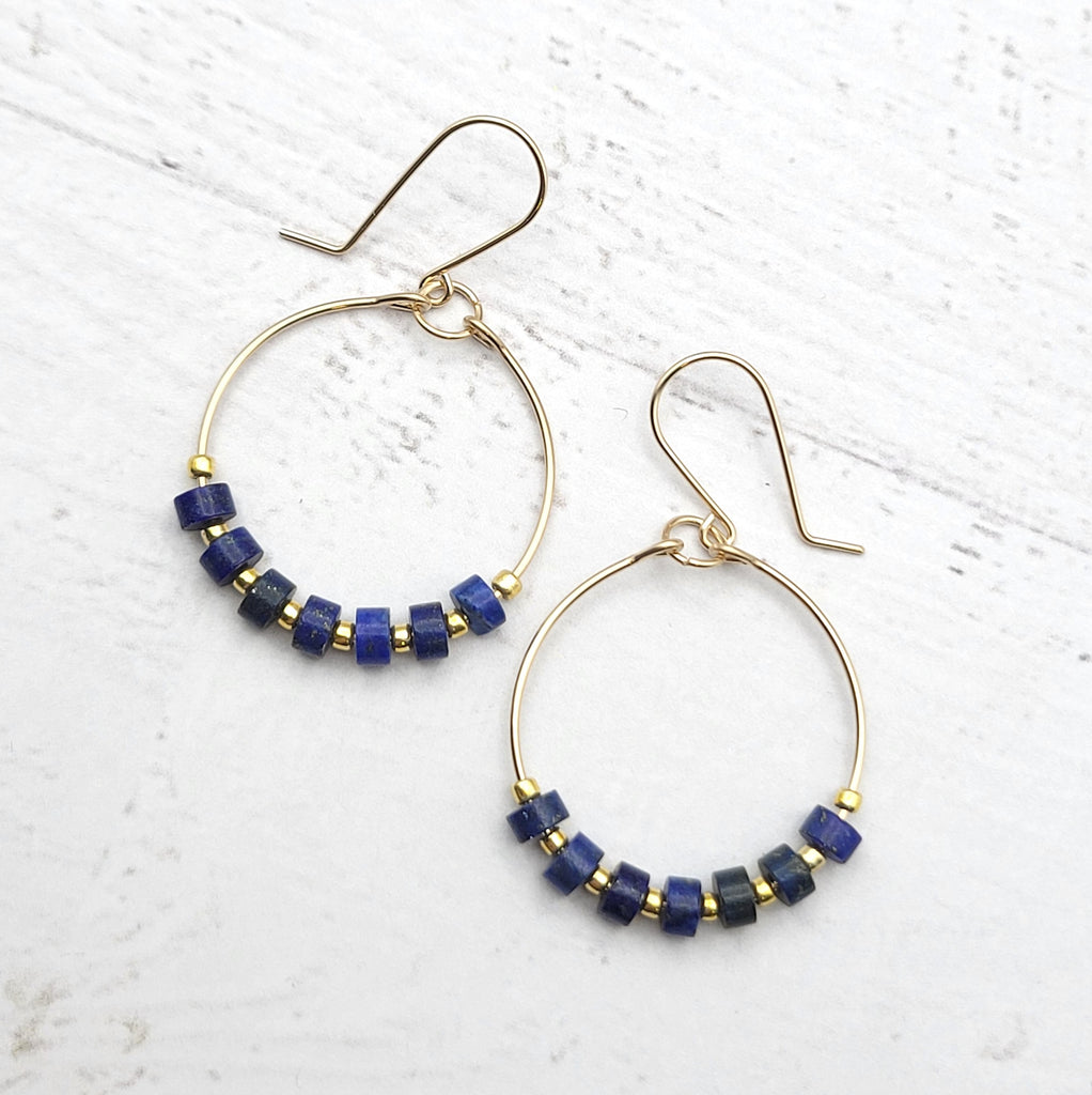 Boho - Gold & Lapis Lazuli Earrings Bijou by SAM