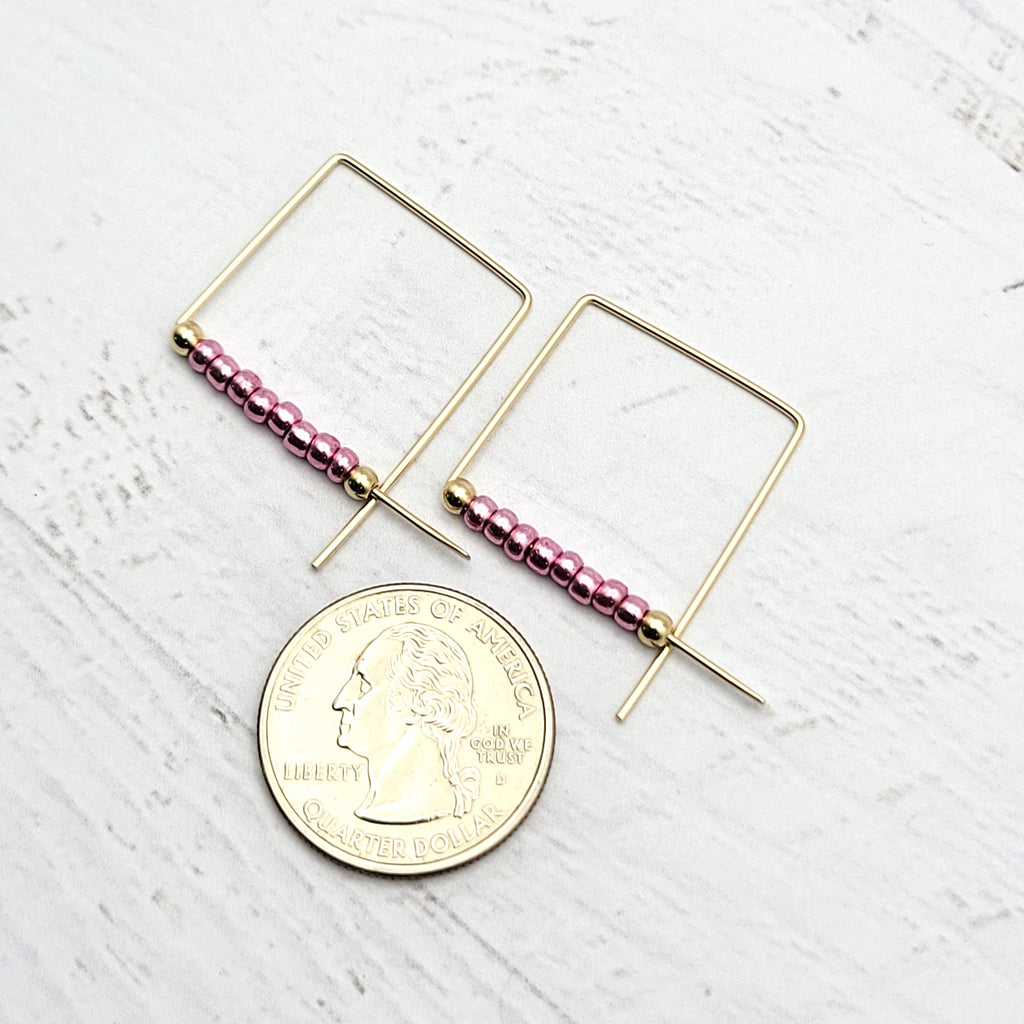 True - Gold & Pink Earrings Bijou by SAM