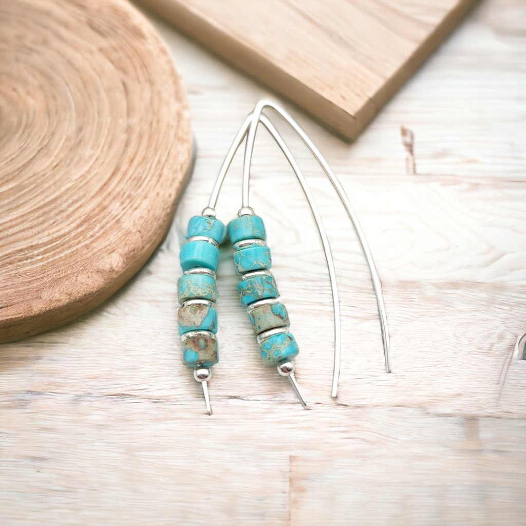 Wish -Turquoise & Silver Earrings Bijou by SAM