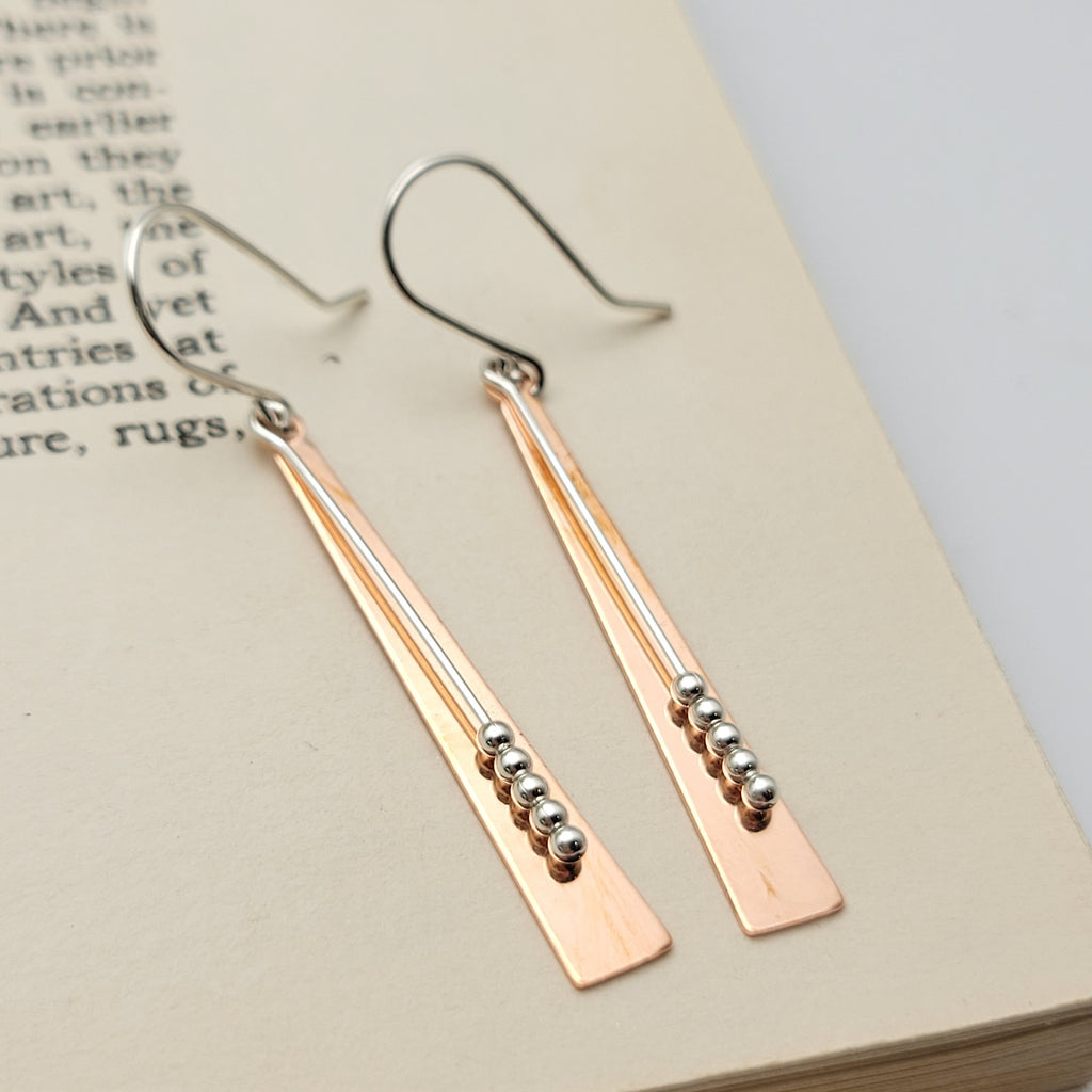 Copper - Long Triangles Earrings Bijou by SAM