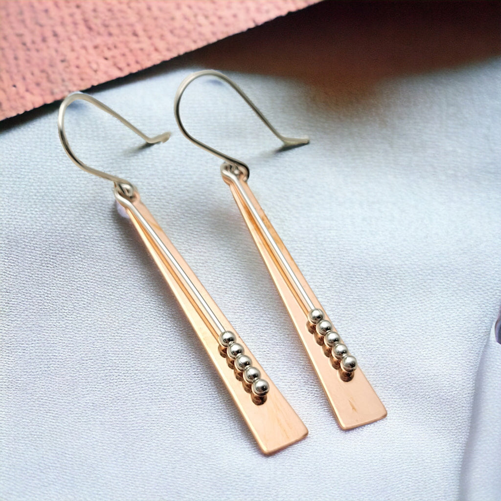 Copper - Long Triangles Earrings Bijou by SAM