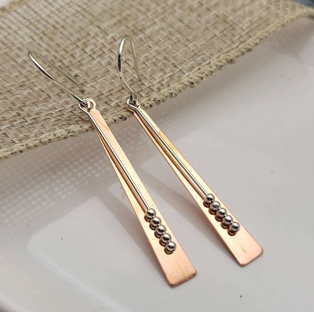 Copper - Long Triangles Earrings Bijou by SAM