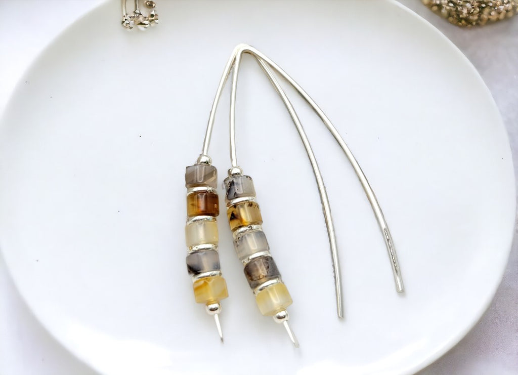 Wish - Montana Agate Threaders Earrings Bijou by SAM