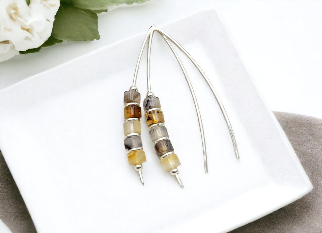 Wish - Montana Agate Threaders Earrings Bijou by SAM