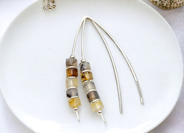Wish - Montana Agate Threaders Earrings Bijou by SAM