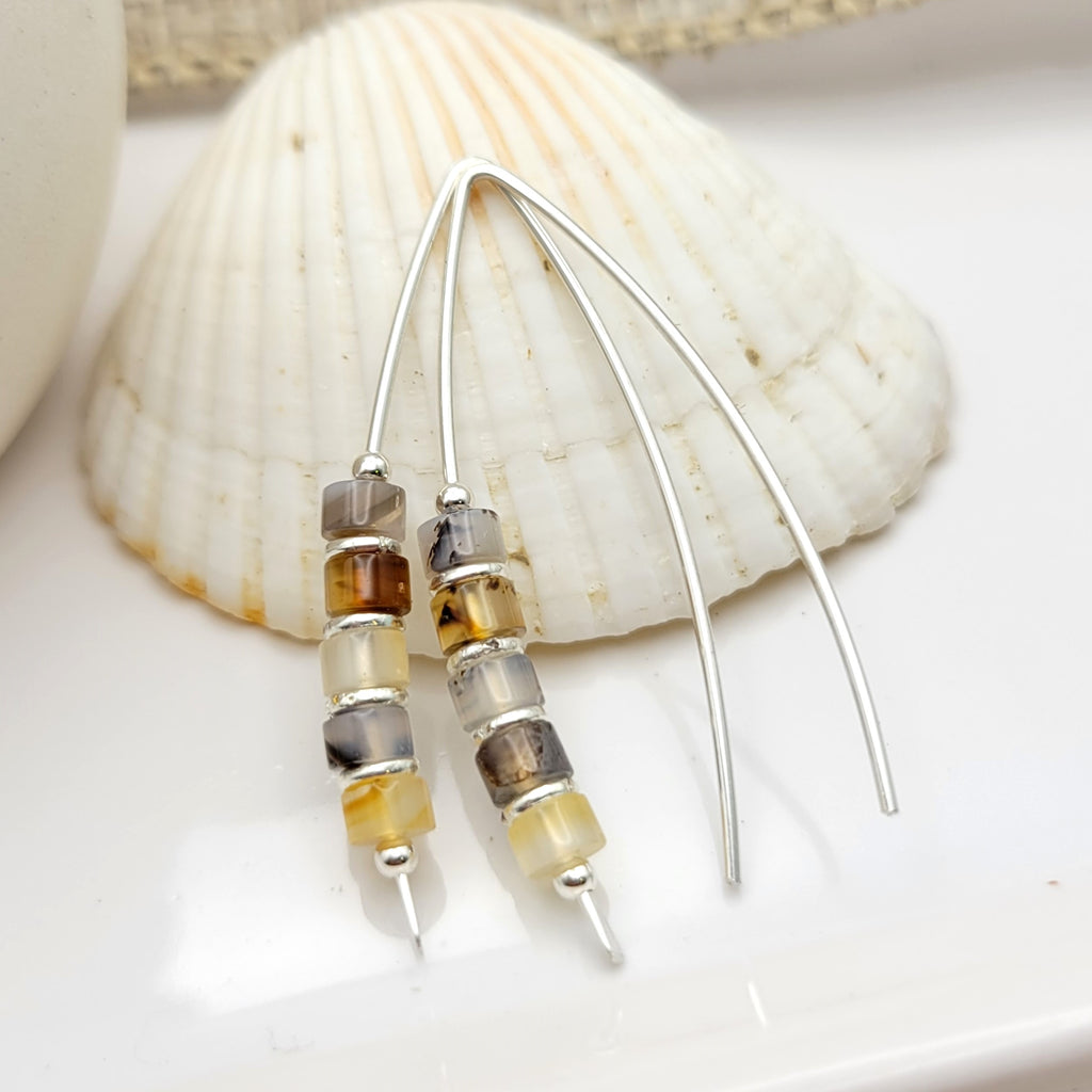 Wish - Montana Agate Threaders Earrings Bijou by SAM