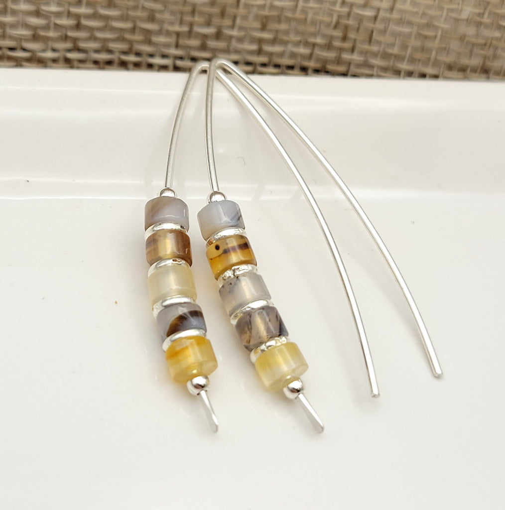 Wish - Montana Agate Threaders Earrings Bijou by SAM