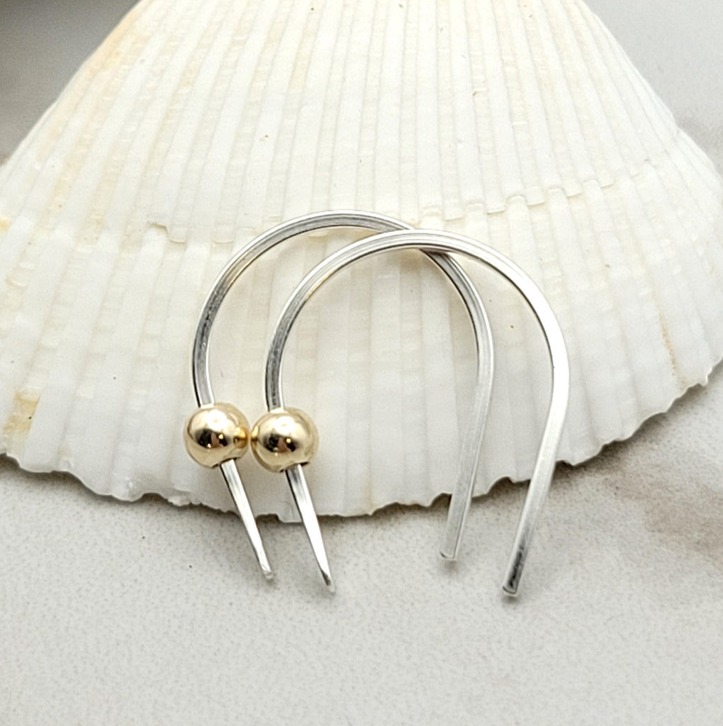 Hugs - Silver with Gold Earrings Bijou by SAM