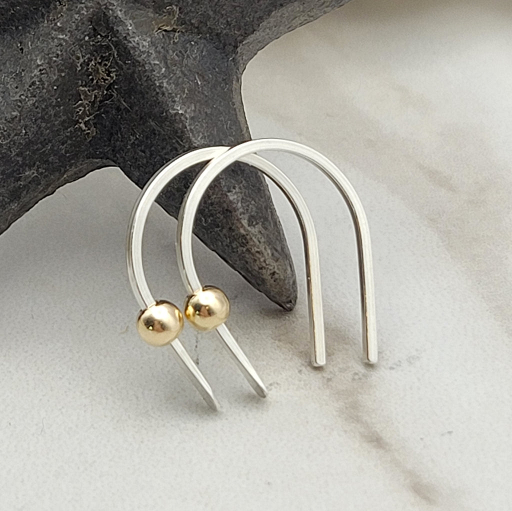 Hugs - Silver with Gold Earrings Bijou by SAM