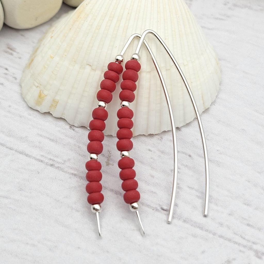 Wish - Red Miyuki Beads Earrings Bijou by SAM