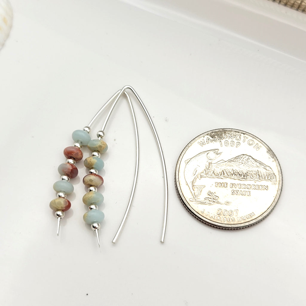 Wish - Silver & Aqua Terra Jasper Earrings Bijou by SAM