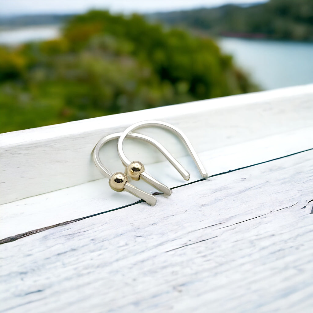 Hugs - Silver with Gold Earrings Bijou by SAM