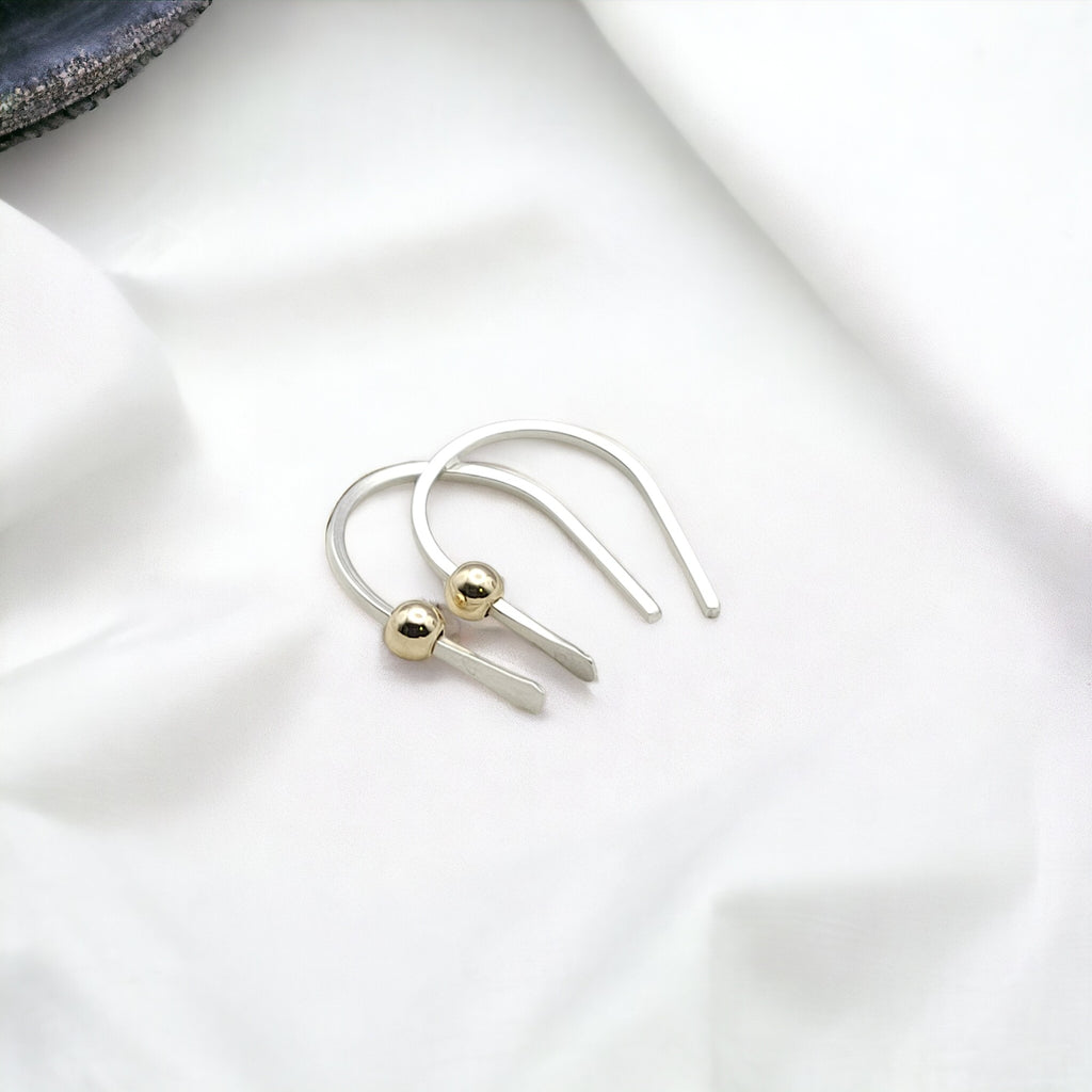 Hugs - Silver with Gold Earrings Bijou by SAM