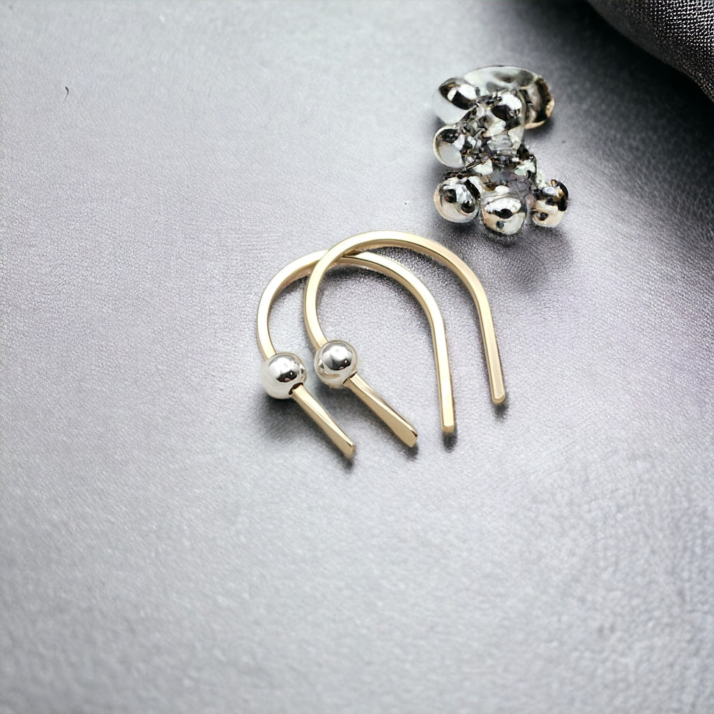 Hugs - Gold with Silver Earrings Bijou by SAM