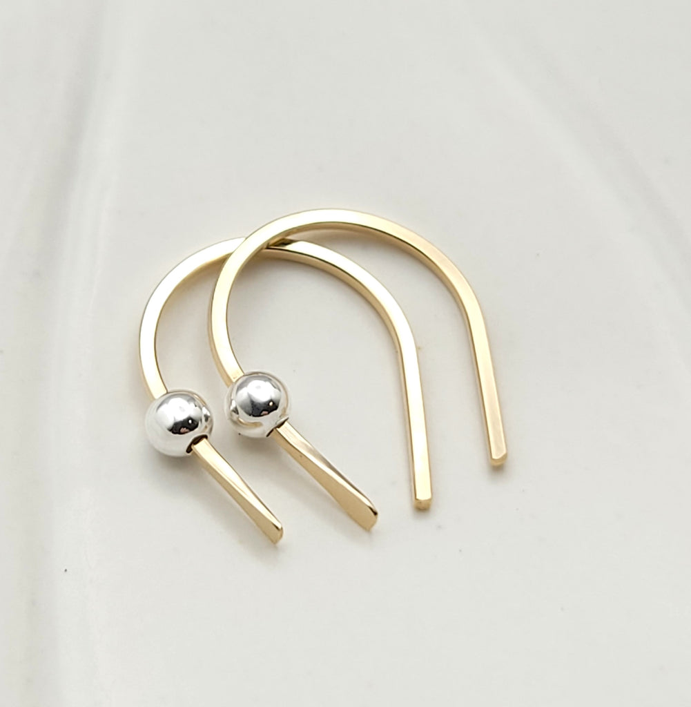 Hugs - Gold with Silver Earrings Bijou by SAM