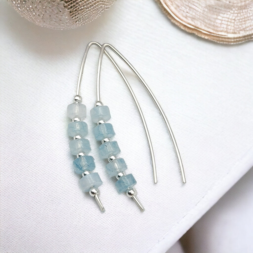 Wish - Silver & Aquamarine Earrings Etsy