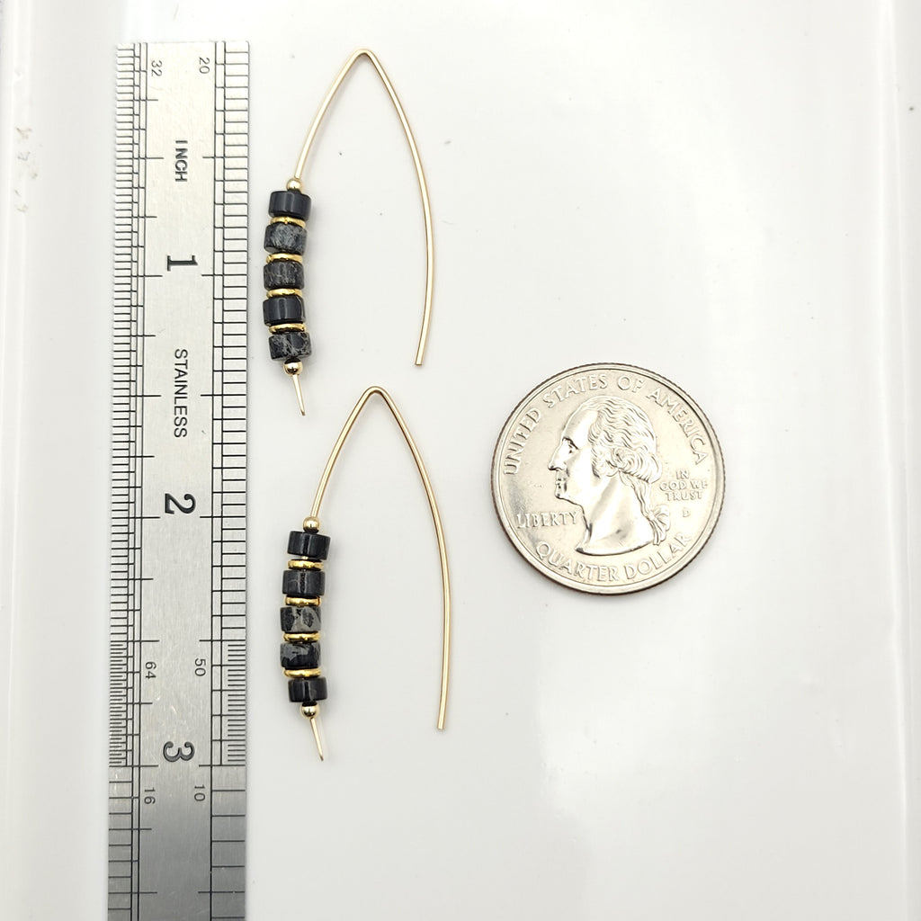 Wish - Gold & Black Jasper Earrings Bijou by SAM