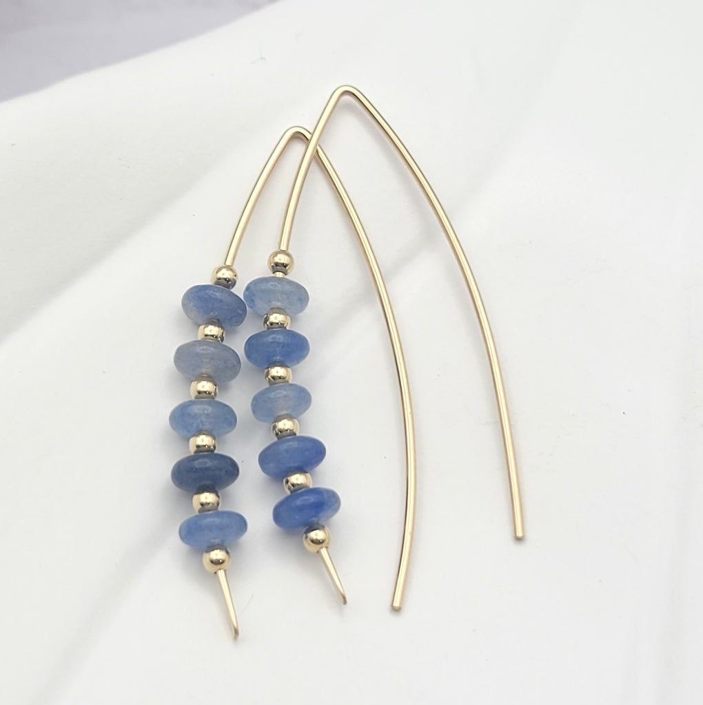 Wish - Gold & Blue Aventurine Earrings Bijou by SAM