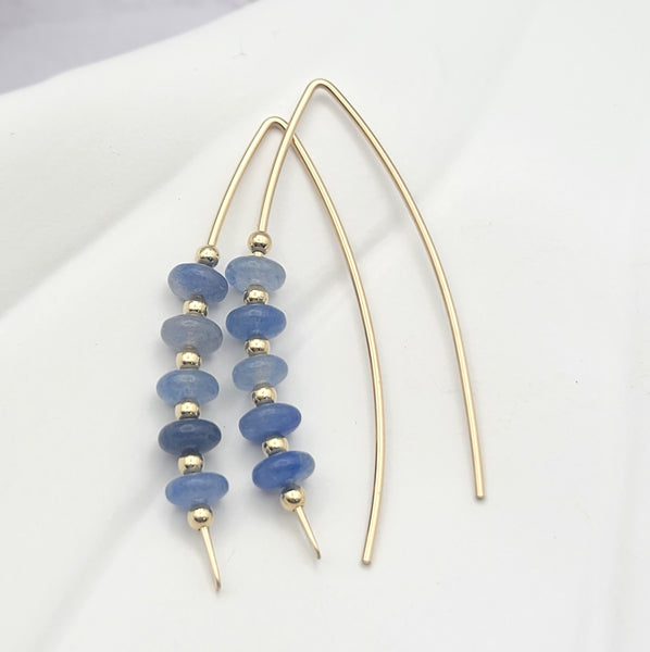 Wish - Gold & Blue Aventurine Earrings Bijou by SAM