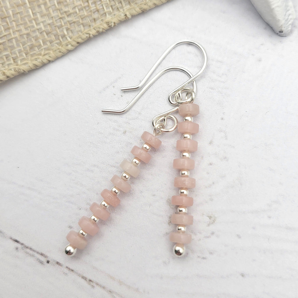 Boho - Pink Opal & Silver Earrings Bijou by SAM