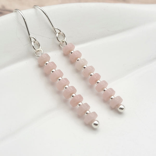 Boho - Pink Opal & Silver Earrings Bijou by SAM