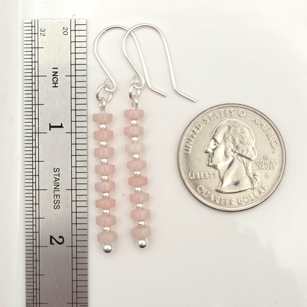 Boho - Pink Opal & Silver Earrings Bijou by SAM