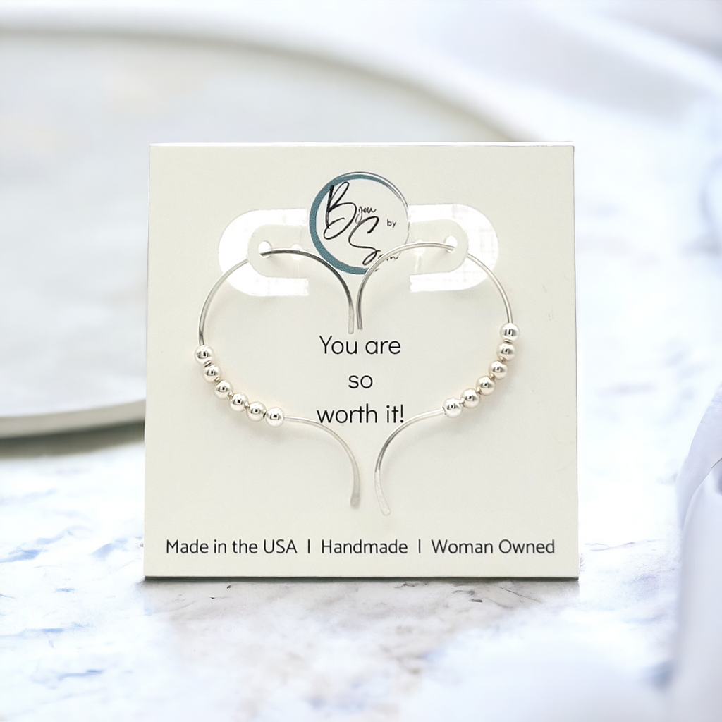 Open Heart - Silver & Silver Earrings Bijou by SAM