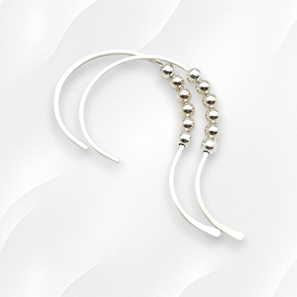 Open Heart - Silver & Silver Earrings Bijou by SAM