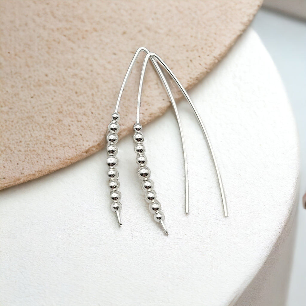 Wish - Silver with Silver Beads Earrings Bijou by SAM