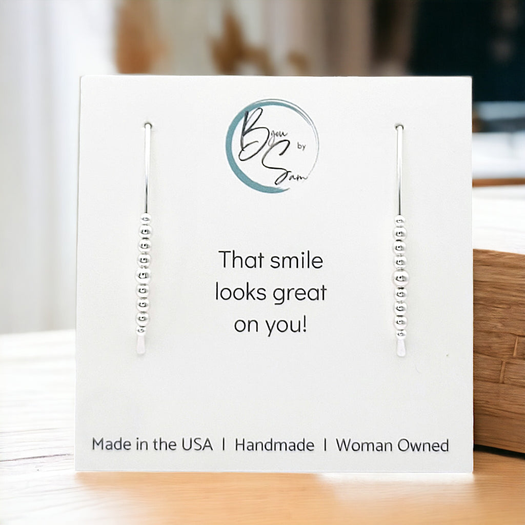 Wish - Silver with Silver Beads Earrings Bijou by SAM