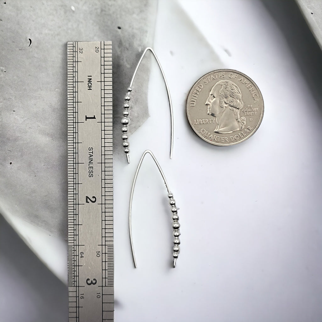 Wish - Silver with Silver Beads Earrings Bijou by SAM