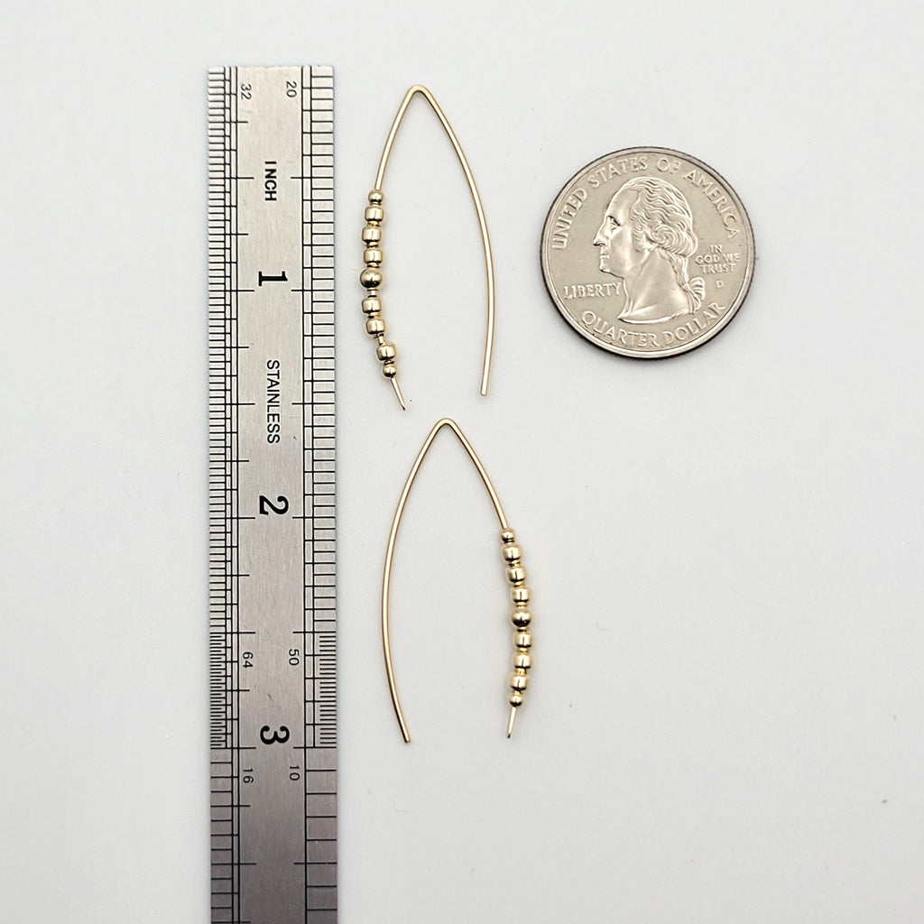 Wish - Gold with Gold Beads Earrings Bijou by SAM