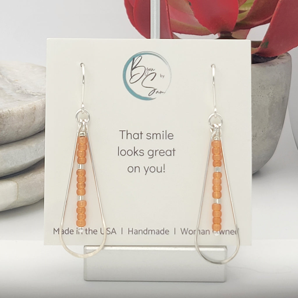 Harley - Silver & Orange Earrings Bijou by SAM