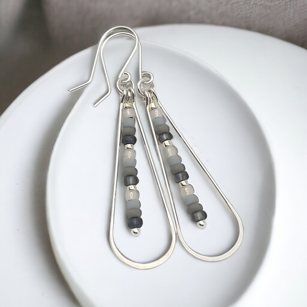 Harley - Silver & Gray Earrings Bijou by SAM