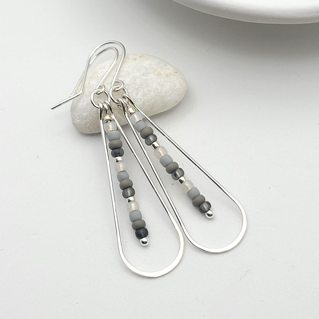 Harley - Silver & Gray Earrings Bijou by SAM