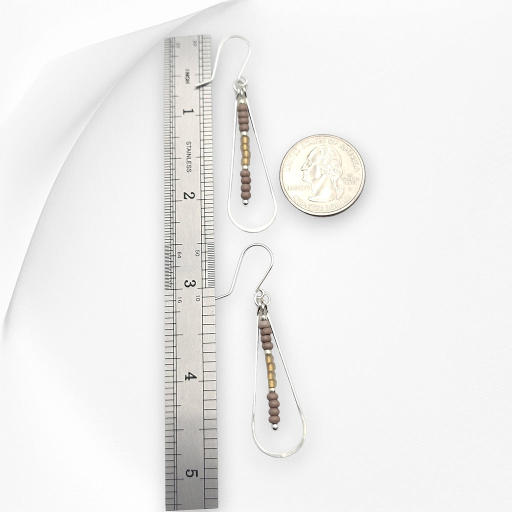 Harley - Silver & Neutral Brown Earrings Bijou by SAM