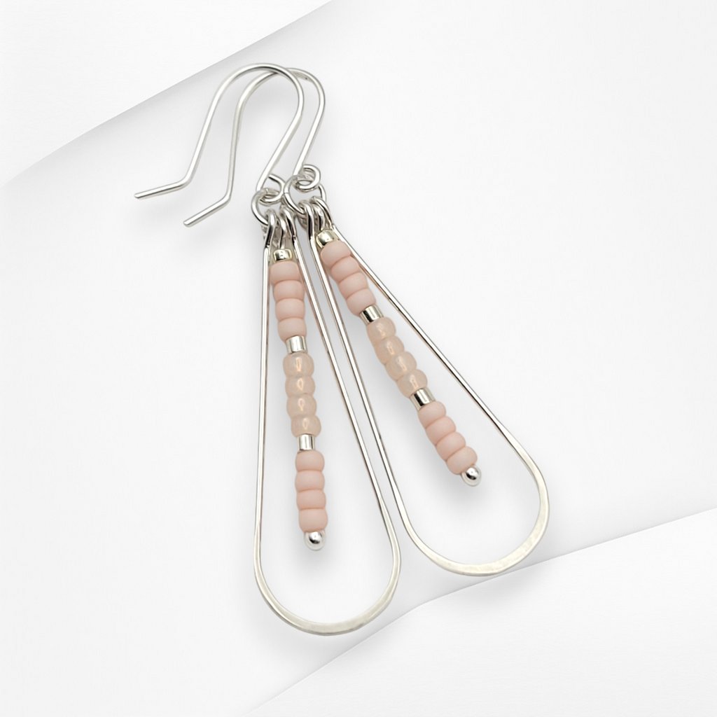 Harley - Silver & Soft Pink Earrings Bijou by SAM