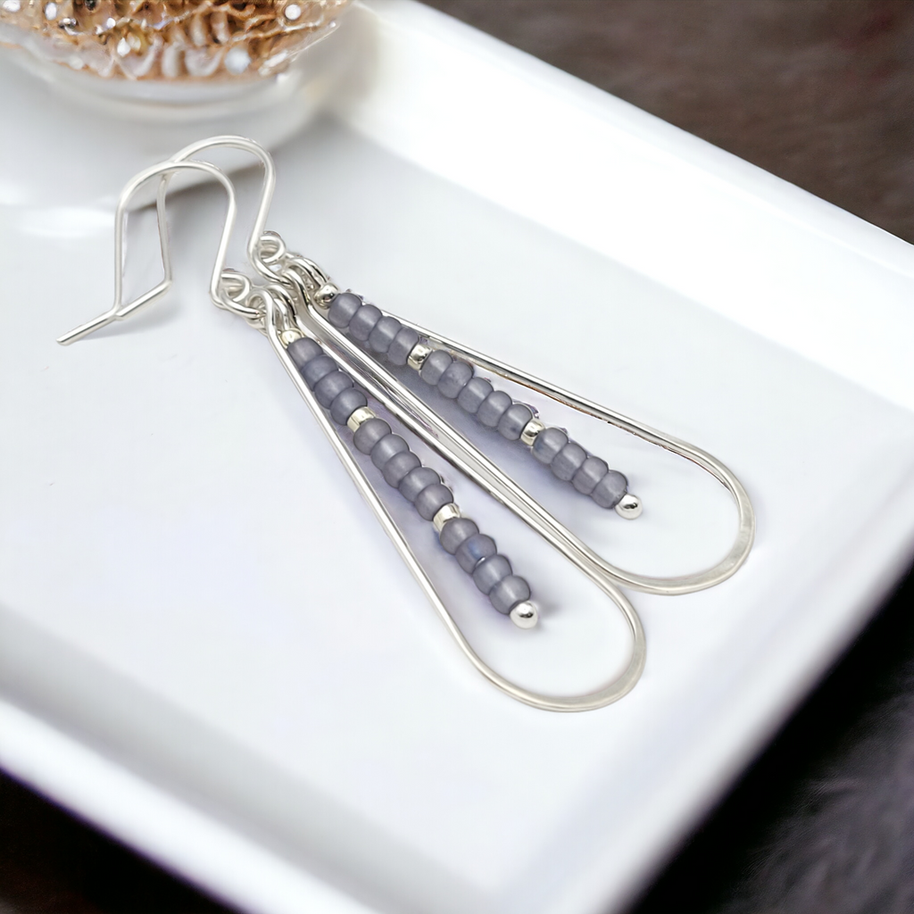 Harley - Silver & Pale Purple Earrings Bijou by SAM